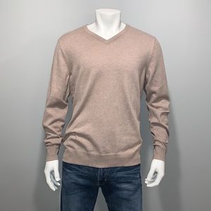 Tan v neck long sleeve Sweater Shirt